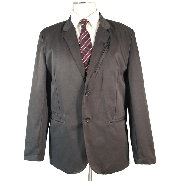 Marc Ecko Cut & Sew sport coat jacket men's XL extra Large Dark Gray SLIM FIT - Picture 1 of 16
